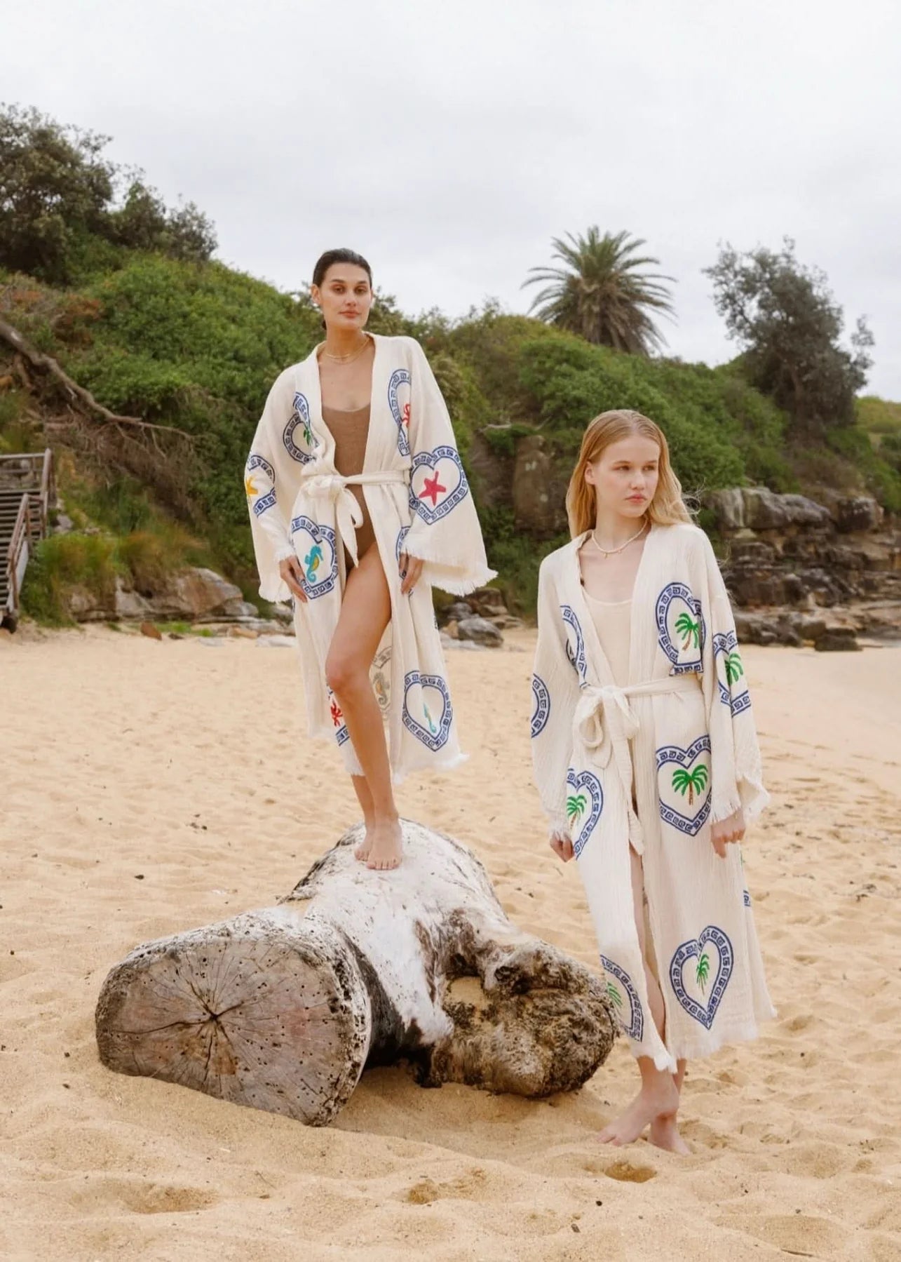 LONG ROBE  PALM - NATURAL  - CIE CIE