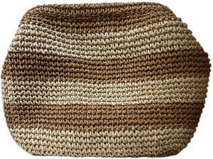 RAFFIA HANDWOVEN CLUTCH BAG -  TAN/BEIGE - CIE CIE