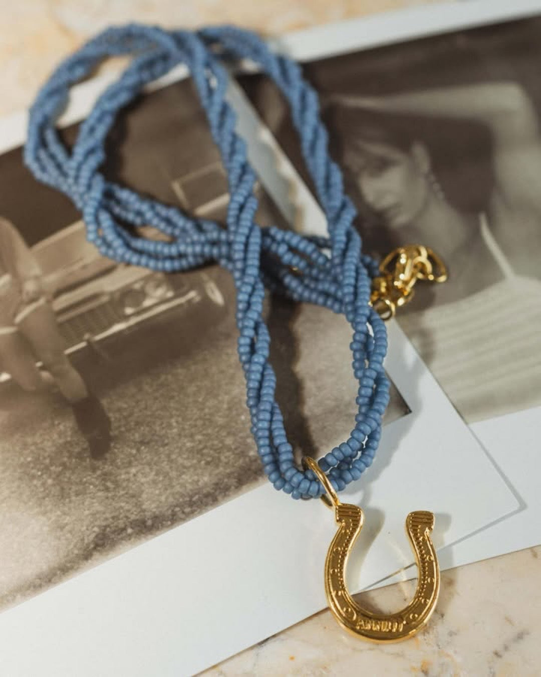 LADY LUCK NECKLACE - FADED DENIM - ANNI LU
