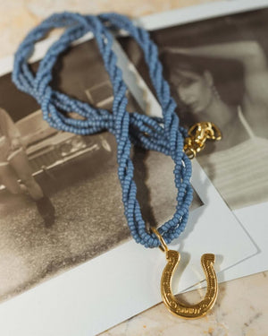 LADY LUCK NECKLACE - FADED DENIM - ANNI LU