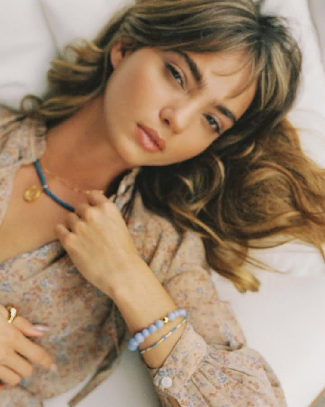 LADY LUCK NECKLACE - FADED DENIM - ANNI LU