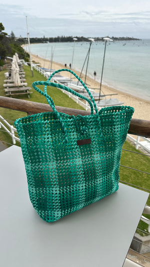 RECYCLED PLASTIC BASKET - GREEN - SAY THE LABEL