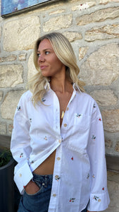 DITSY EMBROIDERED SHIRT - BLUE - SAY THE LABEL