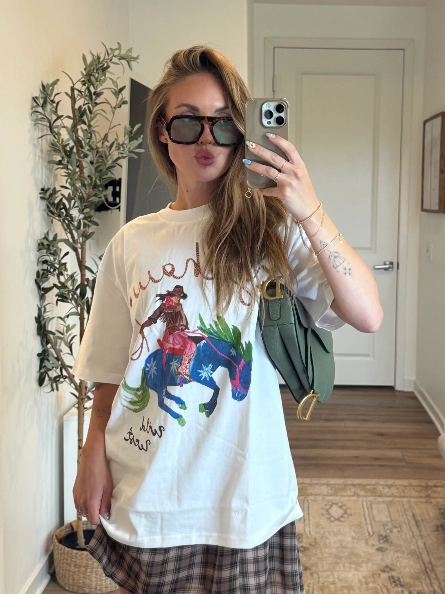 YEEHAW!! OVERSIZE DEEP DROP SHOULDER TEE - LUCENT WHITE - MAKU