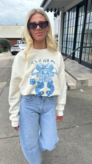 TSUNAMI MAIDEN FLEECE CREW - SOFT BUTTER - MAKU
