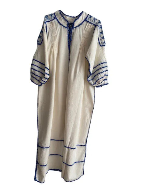 ESPANOLA DRESS LONG SLEEVE - CREAM / BLACK CROCHET - LAS NINAS