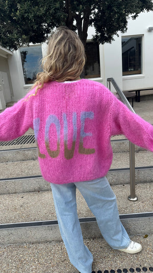 CHARLOTTE MOHAIR CARDIGAN - CANDY PINK - LES TRICOTS D'O