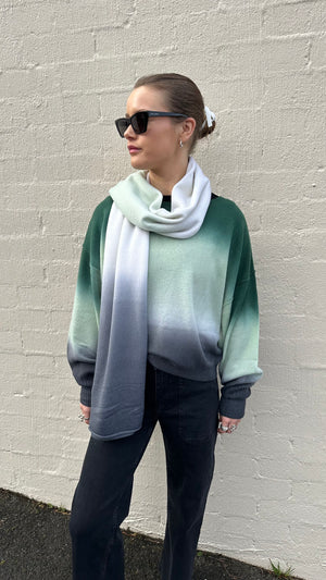 DIP DYE BALLOON SWEAT - FOREST - CRUSH CASHMERE