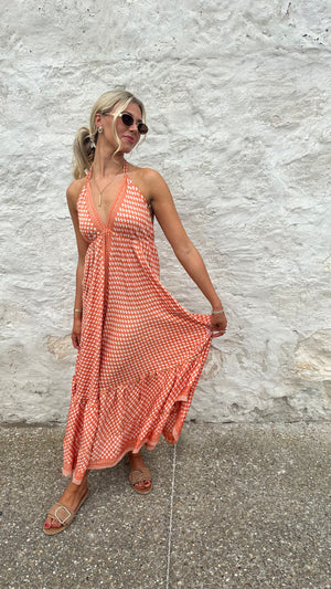 open lace back dress THE MAYA SILK RESORT DRESS