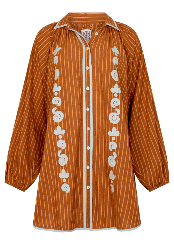 BELLO SWIRL CUPIO SHIRT DRESS -  KINGA CSILLA