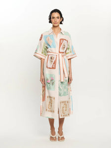 COASTLINE SHIRT MIDI DRESS - COASTLINE - KIVARI