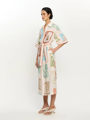 COASTLINE SHIRT MIDI DRESS - COASTLINE - KIVARI