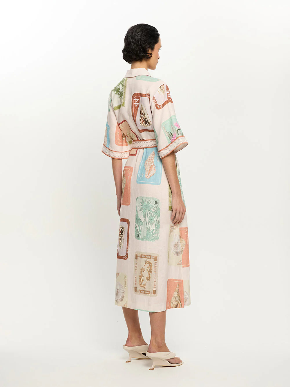 COASTLINE SHIRT MIDI DRESS - COASTLINE - KIVARI