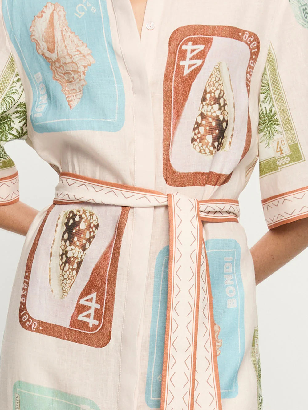 COASTLINE SHIRT MIDI DRESS - COASTLINE - KIVARI