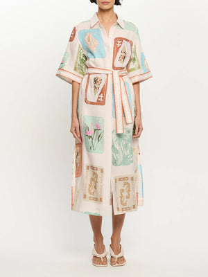 COASTLINE SHIRT MIDI DRESS - COASTLINE - KIVARI