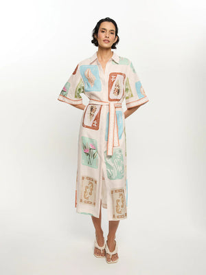 COASTLINE SHIRT MIDI DRESS - COASTLINE - KIVARI