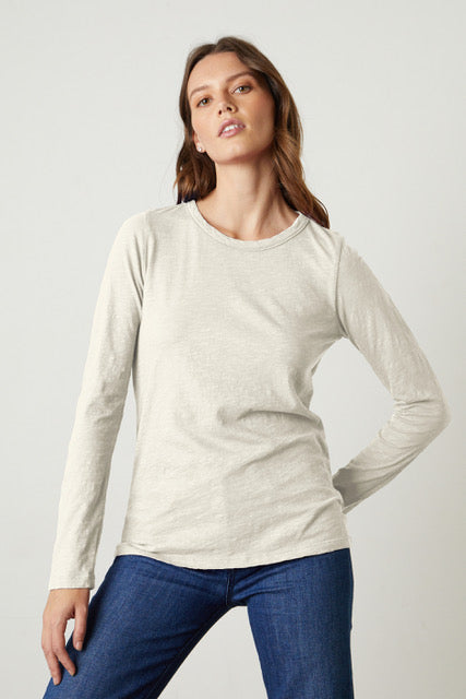 LIZZIE ORIGINAL SLUB L/S TEE  - BISQUE - VELVET
