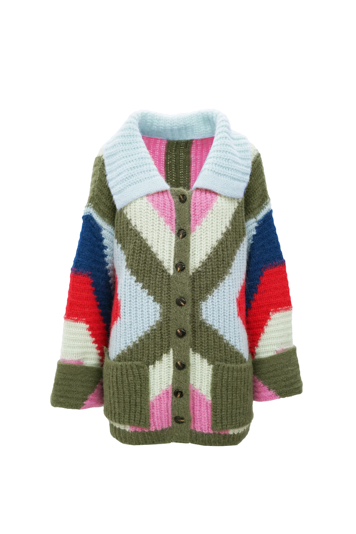 CAMILLE VEST MULTICOLOR - MINT/PINK/COBALT - LES TRICOTS D'O
