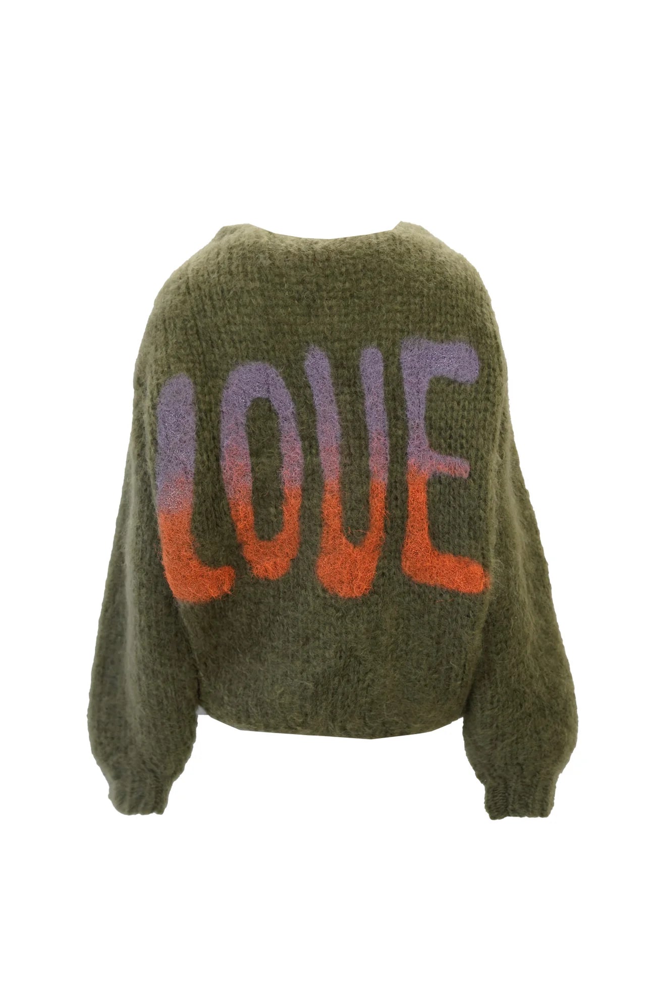CHARLOTTE MOHAIR CARDIGAN - GRAFFITI KHAKI - LES TRICOTS D'O