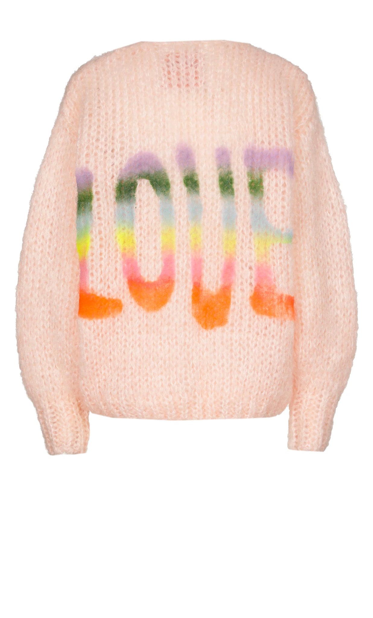 CHARLOTTE MOHAIR CARDIGAN - PASTEL PINK LOVE GRAFITTI - LES TRICOTS D'O