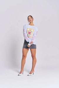 WILDFLOWER LONG SLEEVE TOP - SOFT BLUE - MAKU