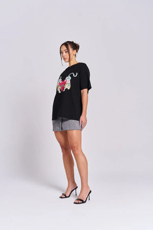 LOVER TEE BOYFRIEND - BLACK - MAKU