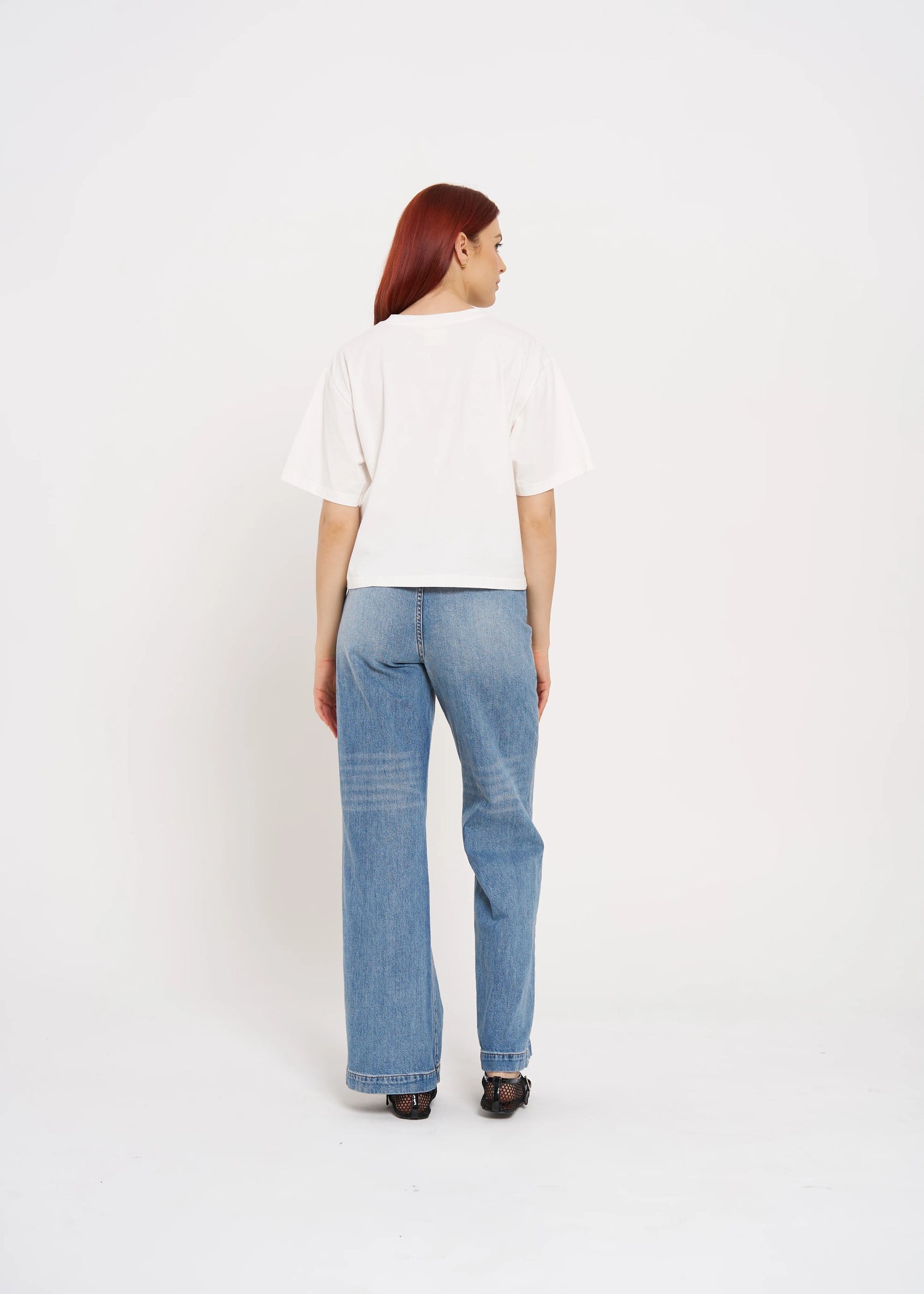 SOLEIL SOLEIL TEE BOXY CROP - WHITE - MAKU