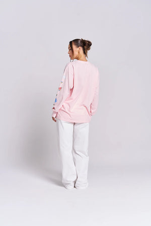 LOVE BUG LONG SLEEVE TOP - BABY PINK - MAKU