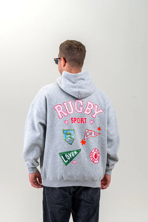 RUGBY UNISEX HOODIE - GREY - MAKU