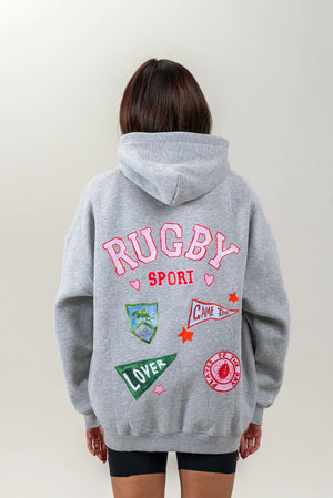 RUGBY UNISEX HOODIE - GREY - MAKU