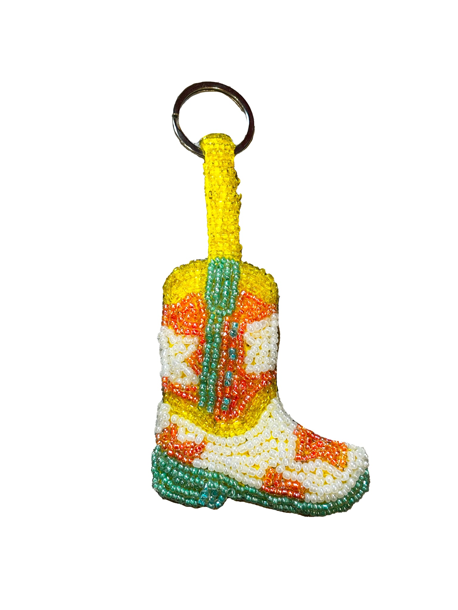 BEADED MINI KEYRING - COWBOY BOOT PINK - THE JACKSONS