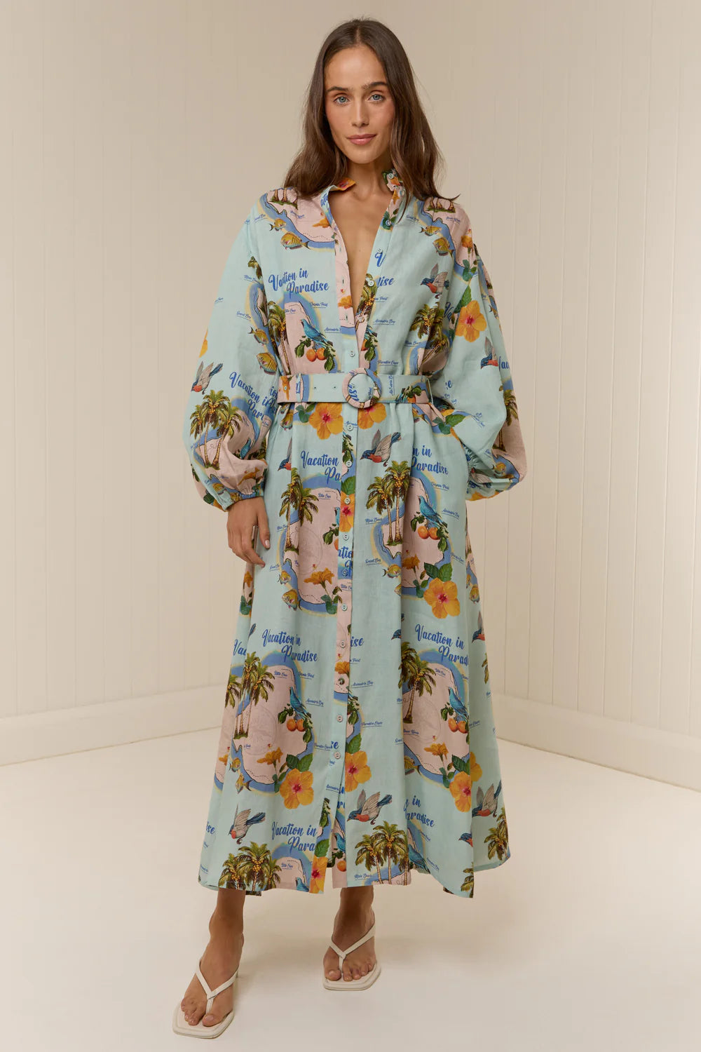 NODDY DRESS - PALM PARADISE - PALM NOOSA