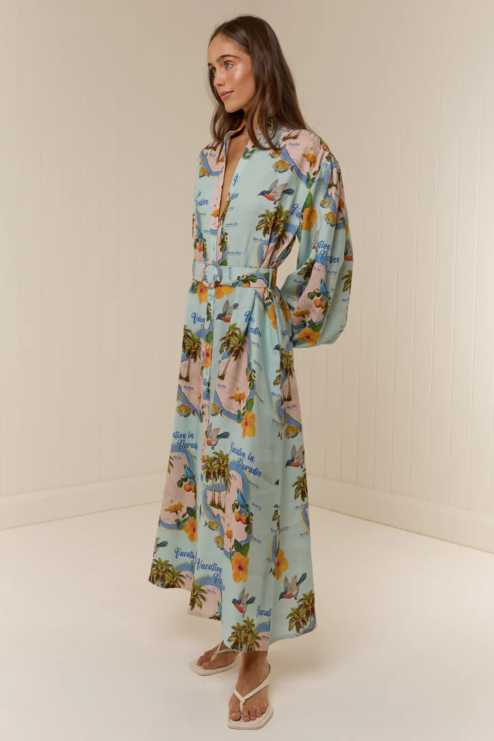 NODDY DRESS - PALM PARADISE - PALM NOOSA