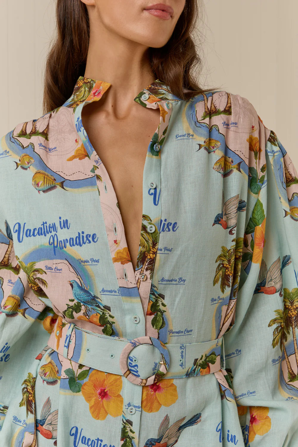 NODDY DRESS - PALM PARADISE - PALM NOOSA