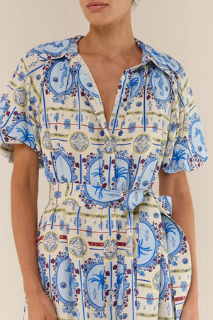 CARLA DRESS - LAGOONA TILE - PALM NOOSA