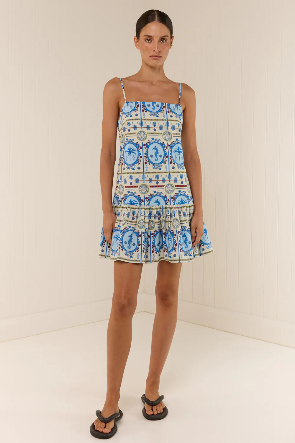 LIMA MINI DRESS - LAGOONA TILE - PALM NOOSA