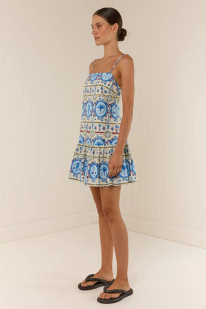 LIMA MINI DRESS - LAGOONA TILE - PALM NOOSA