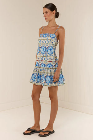 LIMA MINI DRESS - LAGOONA TILE - PALM NOOSA