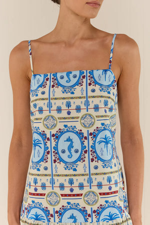 LIMA MINI DRESS - LAGOONA TILE - PALM NOOSA
