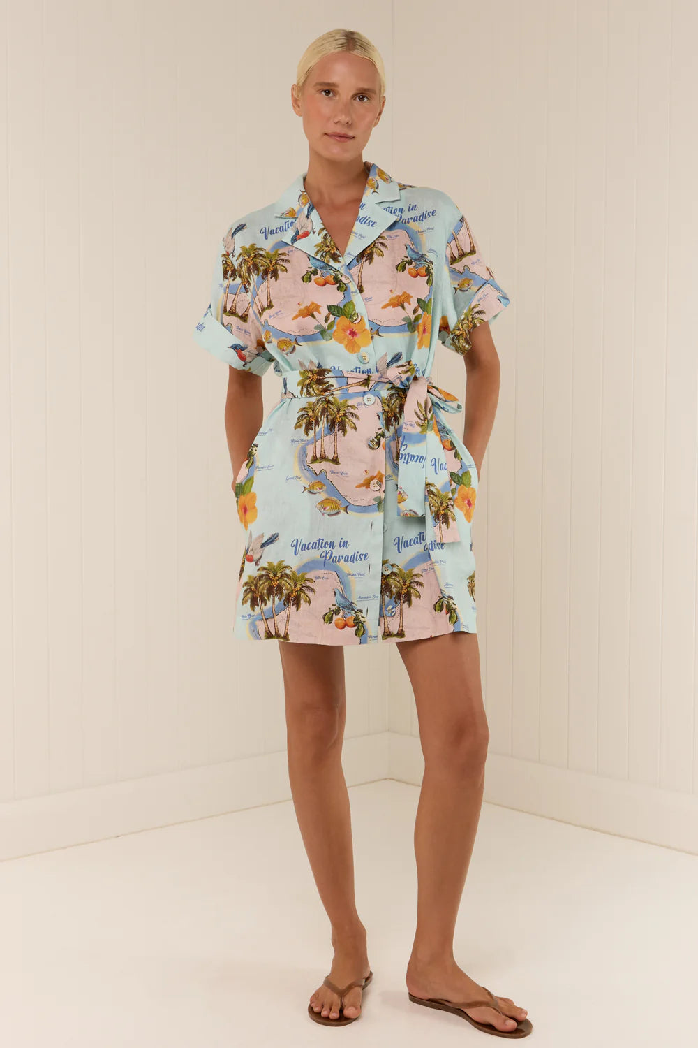 REY DRESS - PALM PARADISE - PALM NOOSA