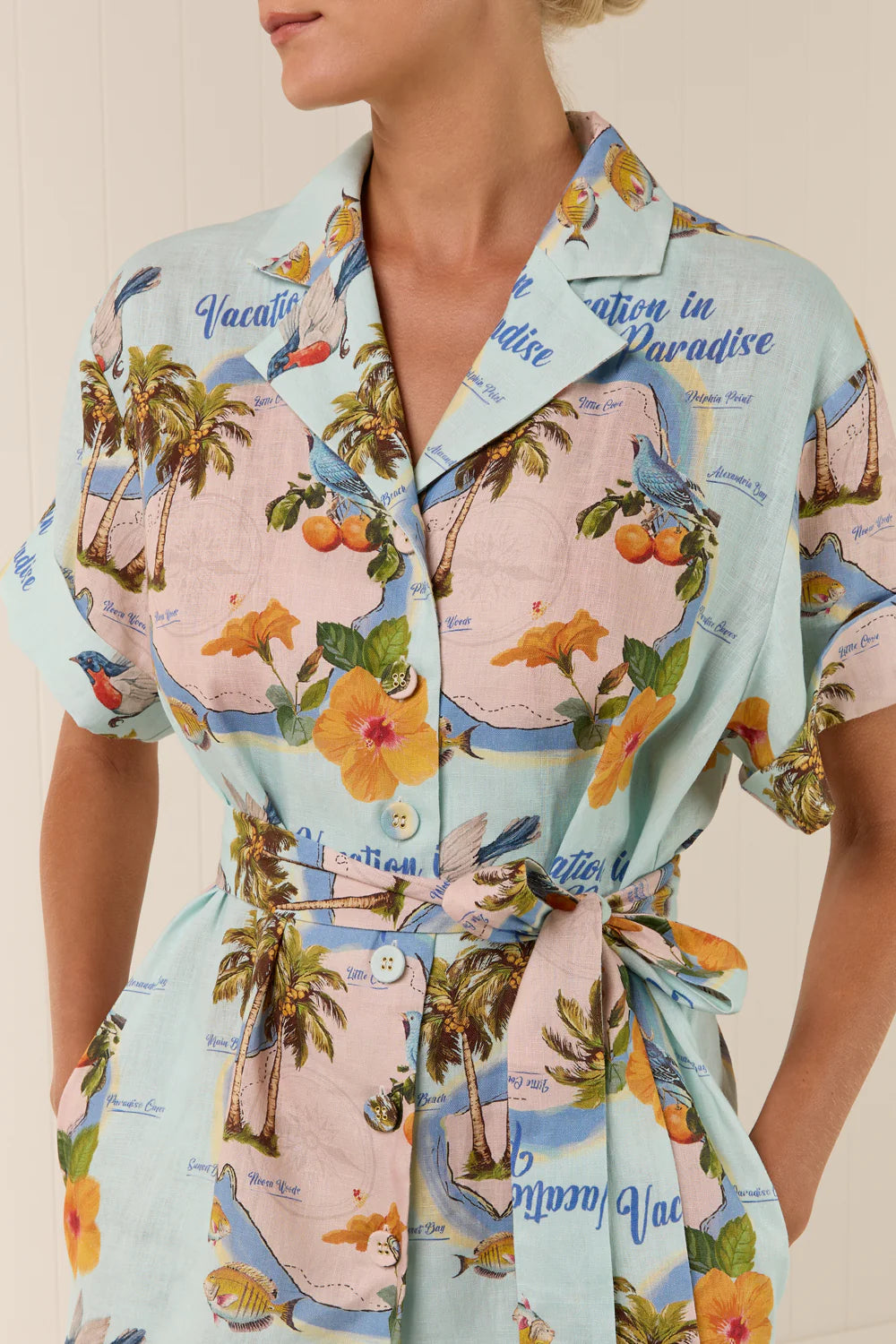 REY DRESS - PALM PARADISE - PALM NOOSA