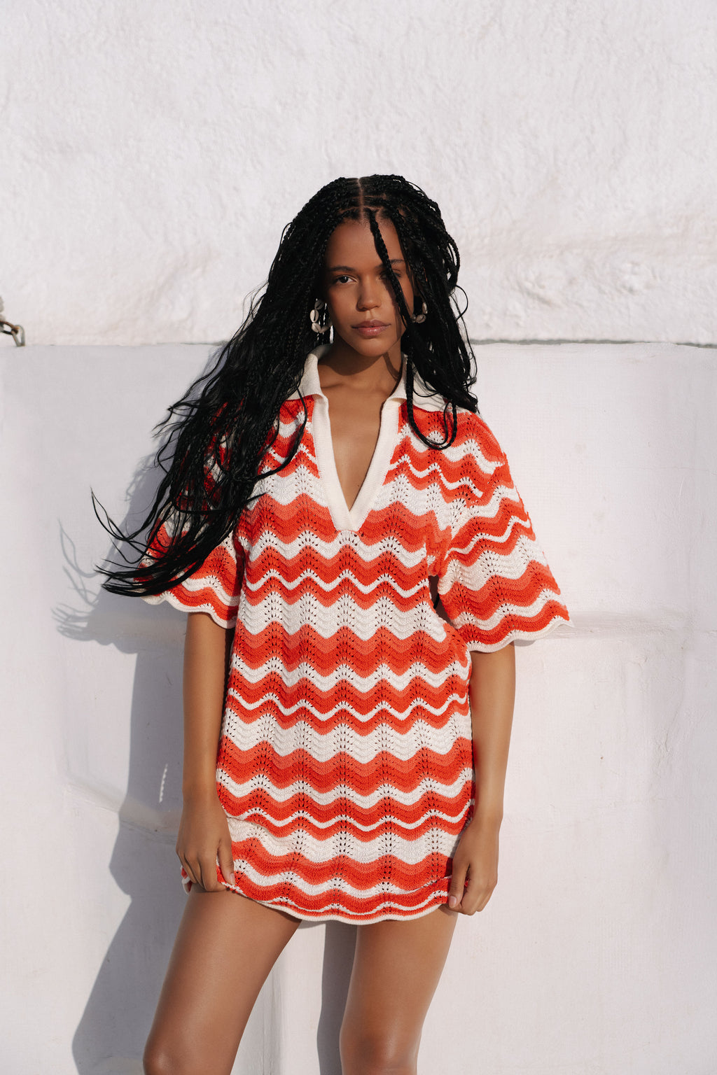 LEIGHTON MINI DRESS - CORAL - KIVARI