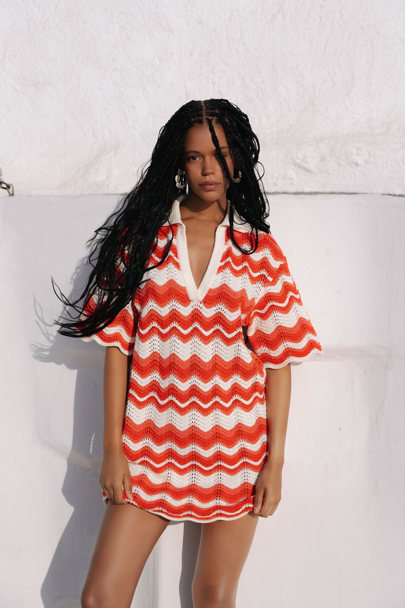 LEIGHTON MINI DRESS - CORAL - KIVARI