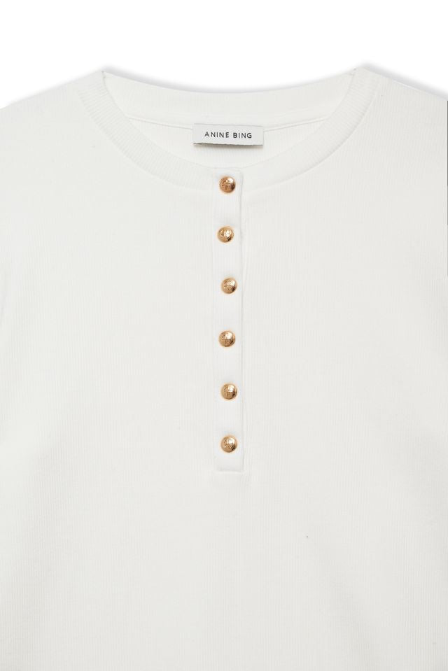 ALESSIA LONG SLEEVE TEE - IVORY - ANINE BING