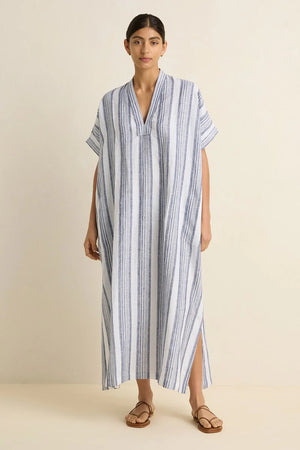 POOL BOY KAFTAN - WHITE/NAVY STRIPE - VILLU