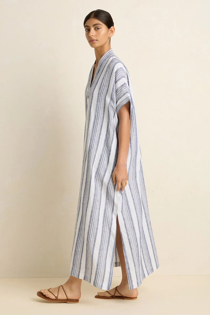 POOL BOY KAFTAN - WHITE/NAVY STRIPE - VILLU