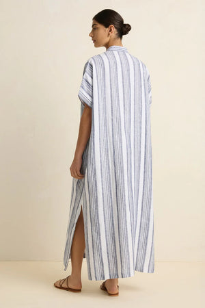 POOL BOY KAFTAN - WHITE/NAVY STRIPE - VILLU