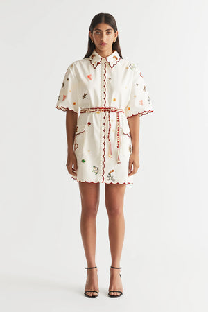 QUEEN OF HEARTS SHIRT DRESS (SHORT) - ANTIPODEAN