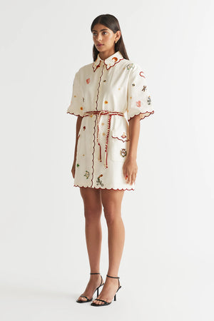 QUEEN OF HEARTS SHIRT DRESS (SHORT) - ANTIPODEAN