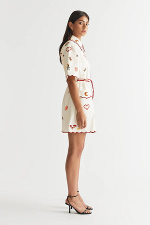 QUEEN OF HEARTS SHIRT DRESS (SHORT) - ANTIPODEAN